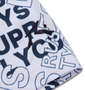 RUSTY GOLF ロゴプリントスキッパー半袖シャツ ホワイト: 袖口刺繍