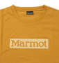 Marmot スクエアロゴ半袖Tシャツ ダークイエロー:
