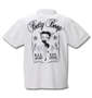 BETTY BOOP 鹿の子刺繍プリント半袖ポロシャツ オフホワイト: バックスタイル