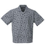 OUTDOOR PRODUCTS ブロードプリント半袖オープンカラーシャツ ブルーグレー