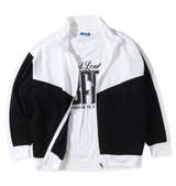 COLLINS 裏起毛切替フルジップスタンドジャケット+半袖Tシャツ ブラック×ホワイト