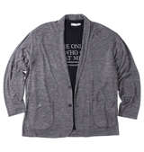 launching pad ショールジャケット+半袖Tシャツ チャコール杢×ブラック