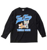 TOM and JERRY 天竺プリント長袖Tシャツ ブラック