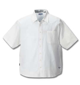 OUTDOOR PRODUCTS 異素材使い綿麻半袖シャツ オフホワイト