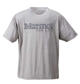 Marmot ヘザーマーモットロゴ半袖Tシャツ グレーストーム