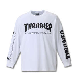 THRASHER ポケット付長袖Tシャツ ホワイト