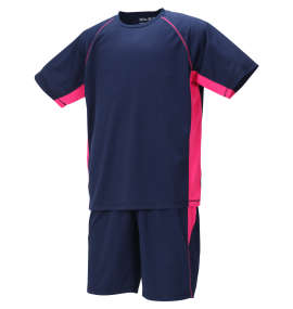 Mc.S.P 吸汗速乾半袖Tシャツ+ハーフパンツ ネイビー×ピンク