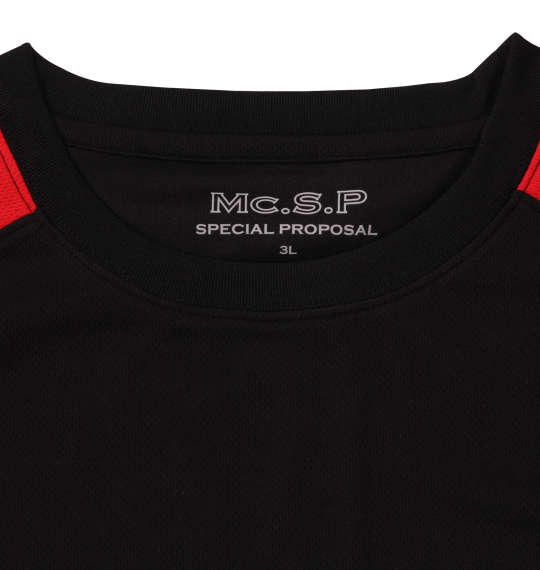 Mc.S.P 吸汗速乾半袖Tシャツ+ハーフパンツ ブラック×レッド