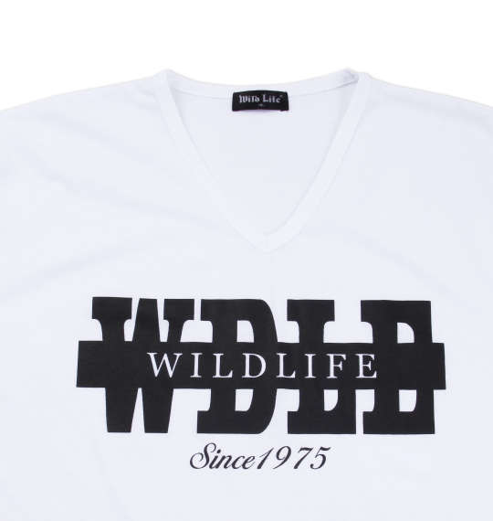 WILD LIFE メッシュ総柄半袖パーカー+半袖VTシャツ ワイン×ホワイト