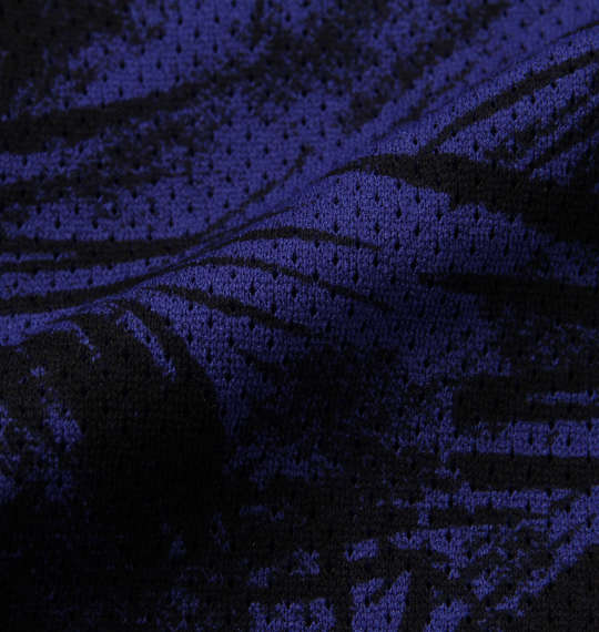 RIMASTER メッシュリーフ総柄半袖パーカー+半袖Tシャツ ロイヤルブルー×ホワイト