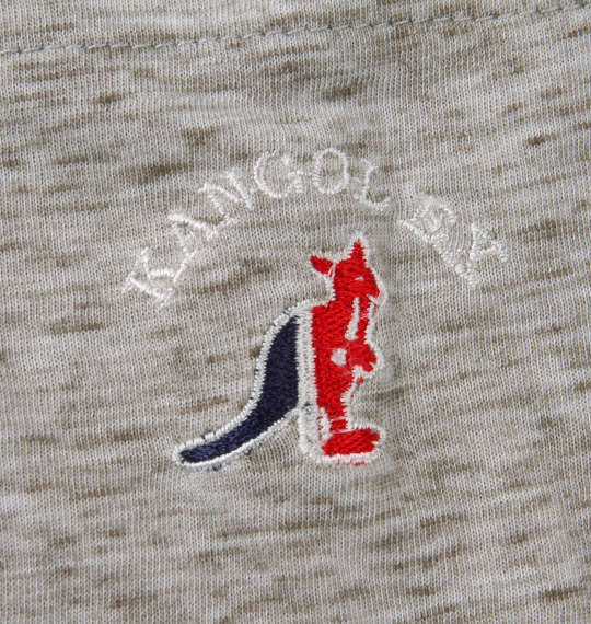KANGOL EXTRA COMFORT 杢天竺半袖VTシャツ+ミニ裏毛カモフラパンツセット グレー杢×カーキ系カモフラ