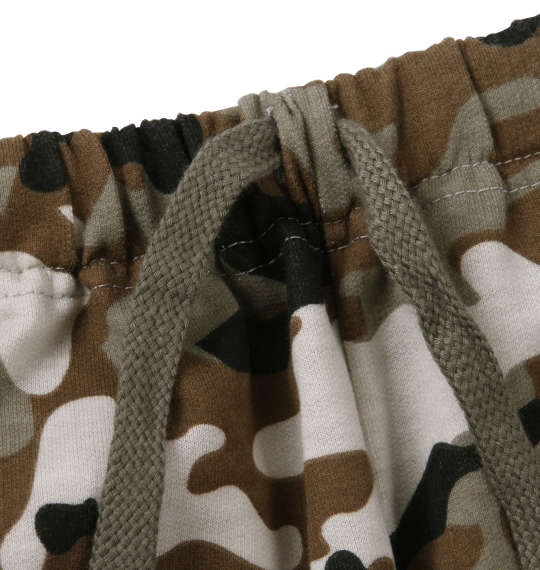 KANGOL EXTRA COMFORT 杢天竺半袖VTシャツ+ミニ裏毛カモフラパンツセット グレー杢×カーキ系カモフラ