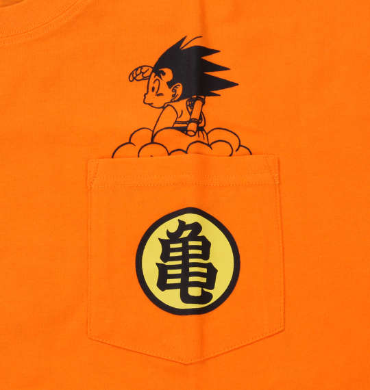 DRAGON BALL 悟空ポケット付半袖Tシャツ オレンジ