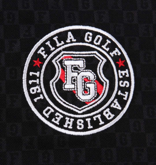 FILA GOLF ハーフジップ半袖シャツ+インナーセット ブラック×ブラック