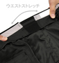  ウエストストレッチツータックパンツ ブラック: