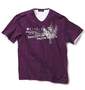 WILD LIFE シャツ+Tシャツ(半袖) ブラック×パープル:
