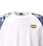 PJS SURF ラグランTシャツ(半袖) ホワイト×ブルー: