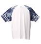 PJS SURF ラグランTシャツ(半袖) ホワイト×ブルー:
