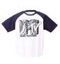 MUSIC TELEVISION ラグランTシャツ(半袖) ホワイト×ネイビー