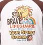 LIFE GUARD ラグランTシャツ オフホワイト×ブラウン: