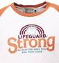 LIFE GUARD ラグランTシャツ オフホワイト×オレンジ: