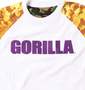 Gorilla ラグランTシャツ ホワイト×イエロー系: