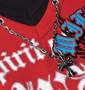 WILD LIFE フェイクVTシャツ(半袖) レッド×ブラック: