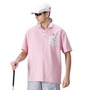 波乗達人 GOLF 和柄ポロシャツ(半袖) モクピンク
