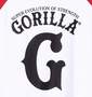 Gorilla ラグランTシャツ半袖 ホワイト×レッド: