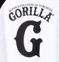 Gorilla ラグランTシャツ半袖 ホワイト×ブラック: