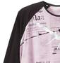 Pincponc ラグランTシャツ ラベンダー×ブラック: