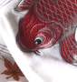 絡繰魂 和柄フルジップパーカー オフホワイト: 刺繍拡大