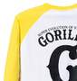 Gorilla ラグランTシャツ ホワイト×イエロー: