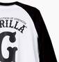 Gorilla ラグランTシャツ ホワイト×ブラック: