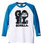Gorilla ラグランTシャツ ホワイト×ターコイズ