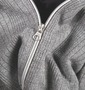 COLLINS ワッフルジップ+VTシャツ半袖 モクグレー×ブラック: フロントジップ