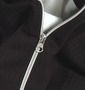 COLLINS ワッフルジップ+VTシャツ半袖 ブラック×ホワイト: フロントジップ