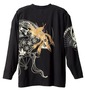 絡繰魂 和柄Tシャツ ブラック: