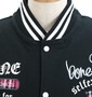 b-one-soul フード付スウェットスタジャン ブラック×ホワイト: フード取外し時