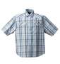 GRIND チェックシャツ(半袖) ネイビー系: