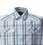 GRIND チェックシャツ(半袖) ネイビー系: