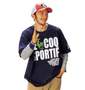 LE COQ SPORTIF フェイクレイヤードTシャツ ネイビー×モクグレー: