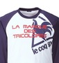 LE COQ SPORTIF ラグランTシャツ ホワイト×ネイビー: