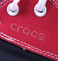 crocs デッキシューズ フーバーボート ネイビー×ホワイト: ロゴ刺繍