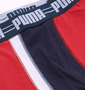 PUMA ワッペン風転写付切替ボクサーパンツ レッド: 切替部分