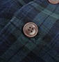 Pincponc 綿麻ワークジャケット グリーン系(チェック): フロントボタン