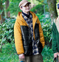 OUTDOOR PRODUCTS 中綿ジャケット ブラック×キャメル: