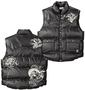 絡繰魂 風雷神刺繍中綿ベスト ブラック: