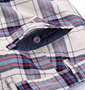 Free gate オックスチェックカーゴハーフパンツ アイボリー系: バックポケット