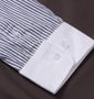Beno ロールアップシャツ ホワイト×ネイビー: 袖口
